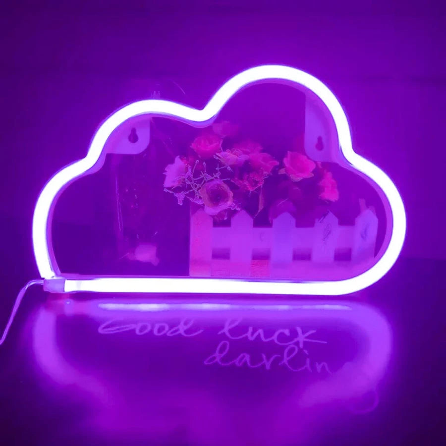 Cloud Sign Neon Light - Purple - VITALS Demo Store