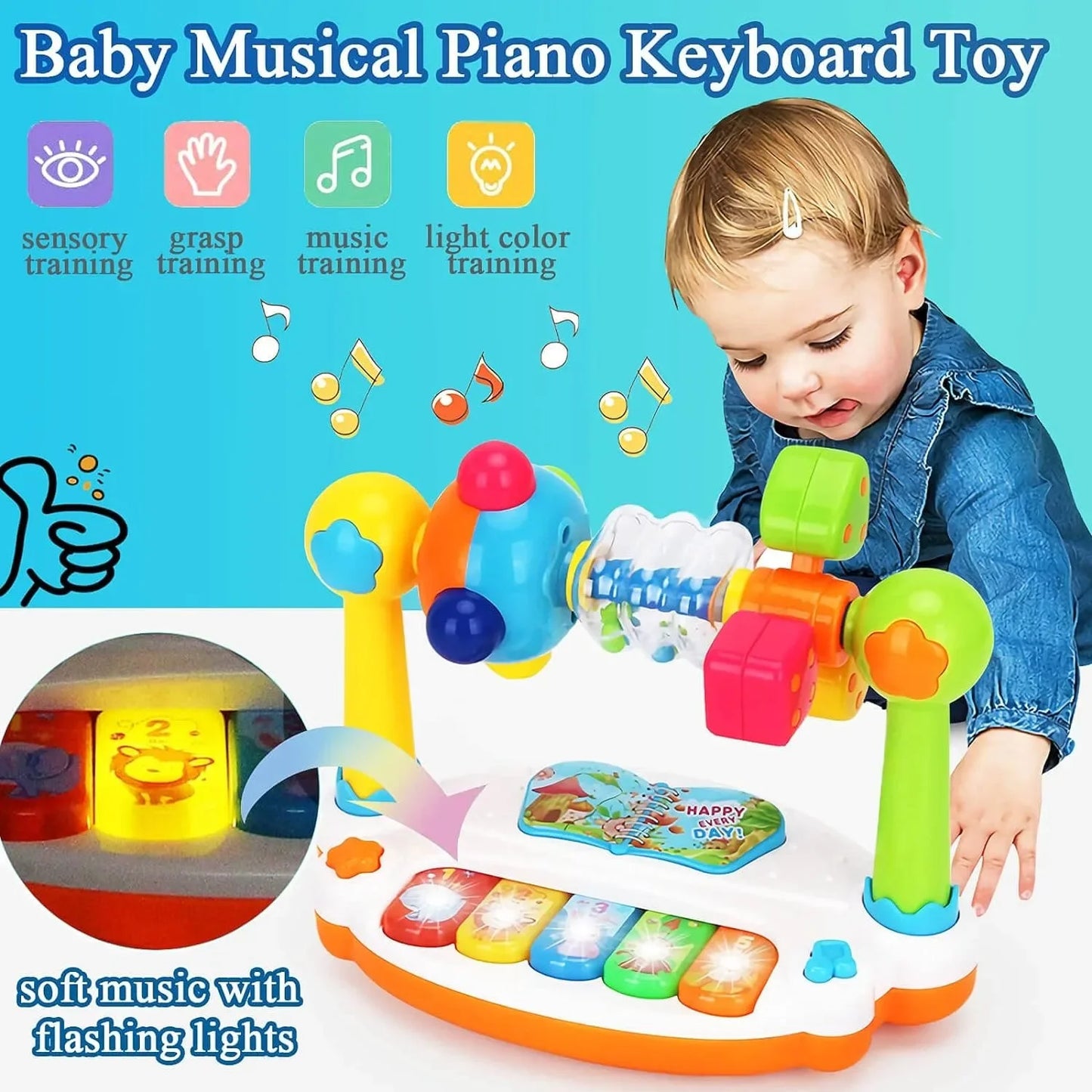 Kids Rotating Music Piano Keyboard - VITALS Demo Store