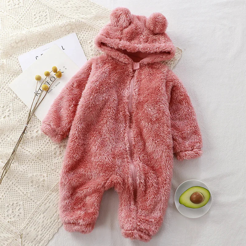 Cute Bear Hooded Baby Romper - Pink / 110 (18-24M) - VITALS Demo Store