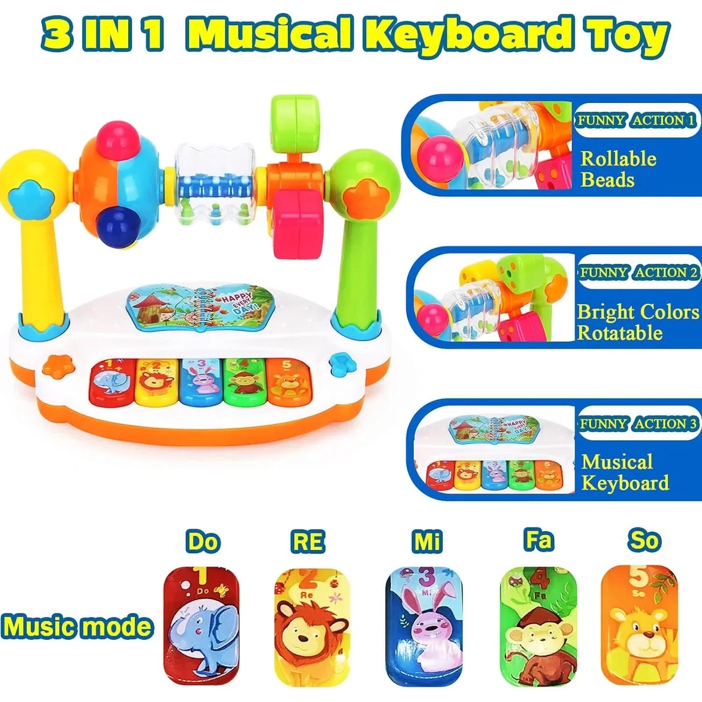 Kids Rotating Music Piano Keyboard - VITALS Demo Store