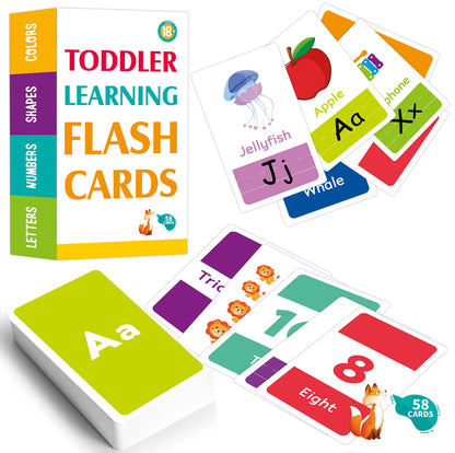 58pcs Alphabet Number Shape Flashcards - 01 - VITALS Demo Store