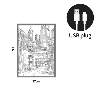 LED Painting Anime Wall Light - 23 x 17 cm / USB Plug - VITALS Demo Store