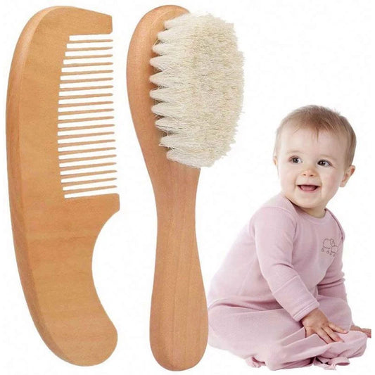 Pure Wool Baby Hairbrush & Comb Set - VITALS Demo Store